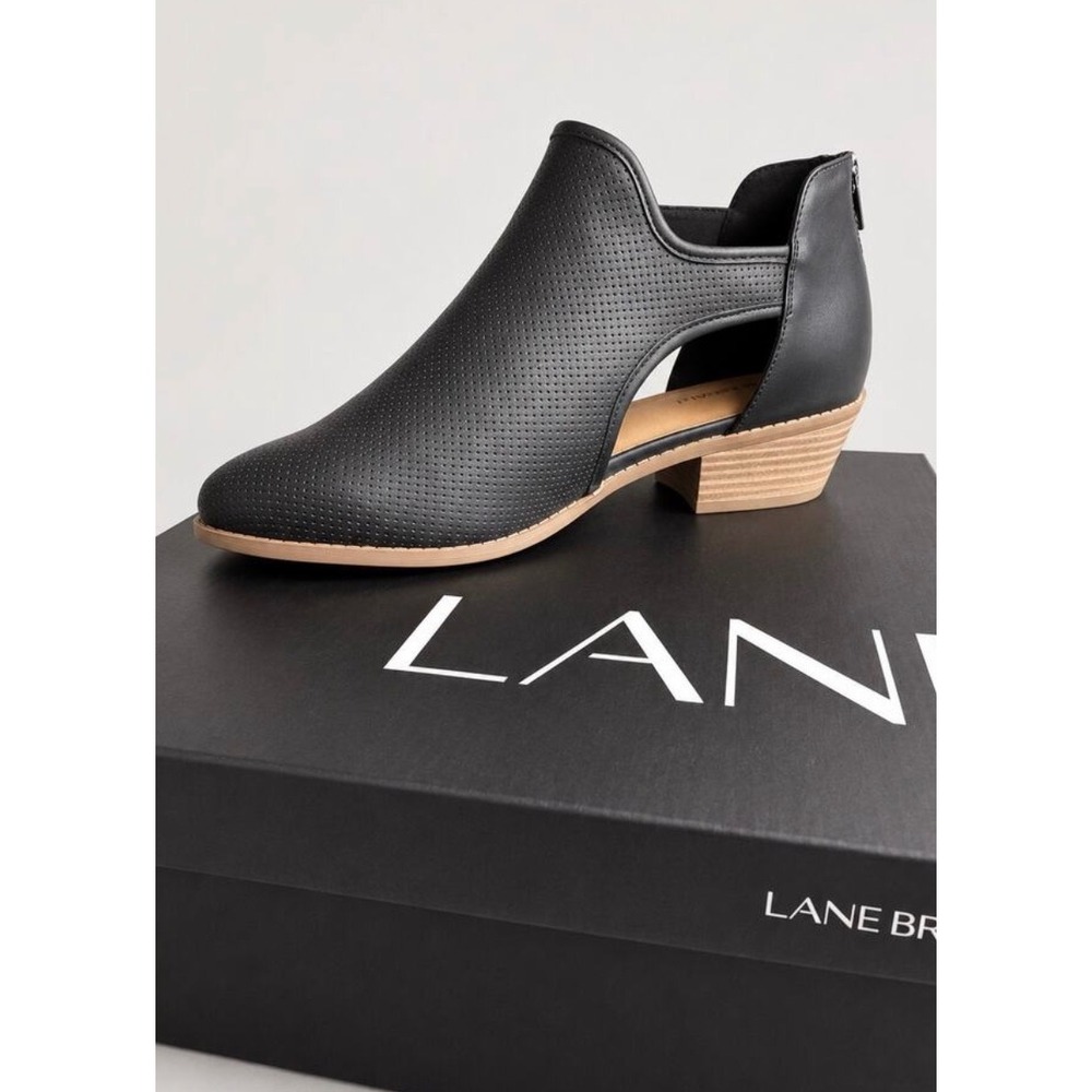 Lane Bryant Black Perforated Cutout Ankle Booties Wide Width Sz 10W NIB - Picture 4 of 8